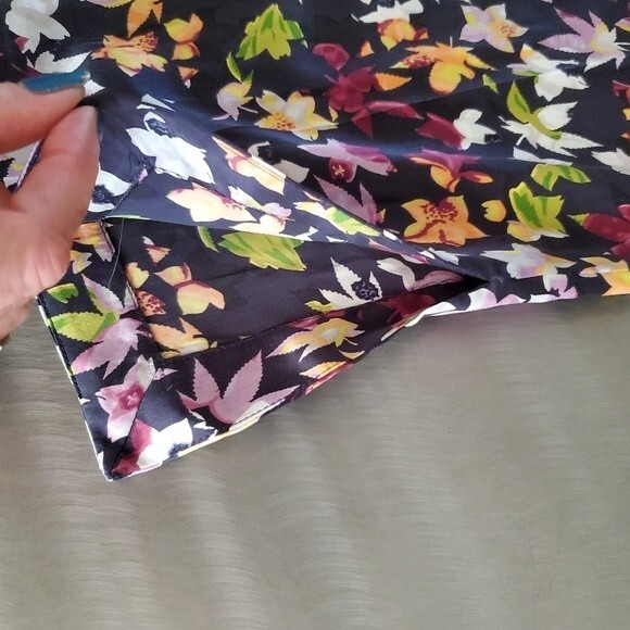 Equipment Florence Silk Trouser Pant High Rise Floral Leaf Straight Leg XL - Picture 7 of 15